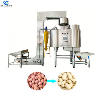 SUS304 Fully Automatic Roasted Peanut Blanching Machine Hazelnut Peeler PLC Control