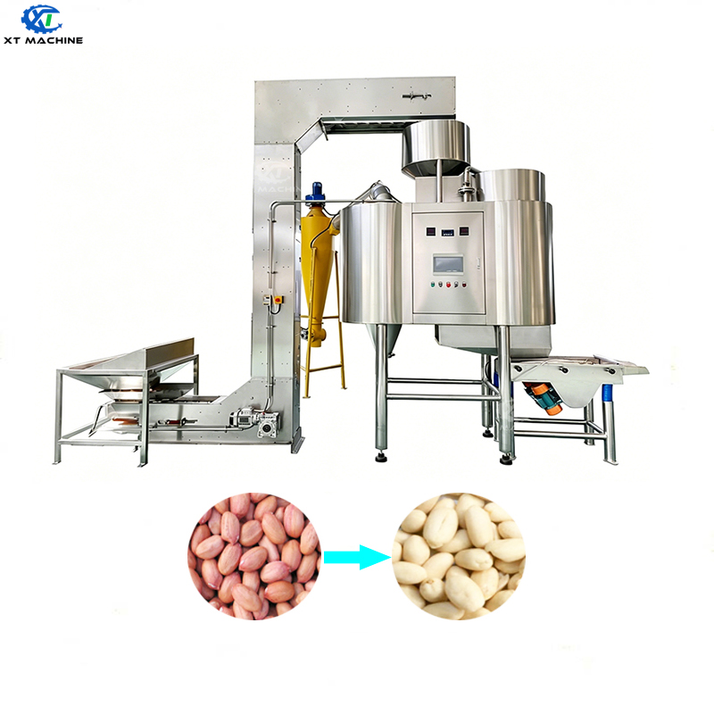 SUS304 Fully Automatic Roasted Peanut Blanching Machine Hazelnut Peeler PLC Control