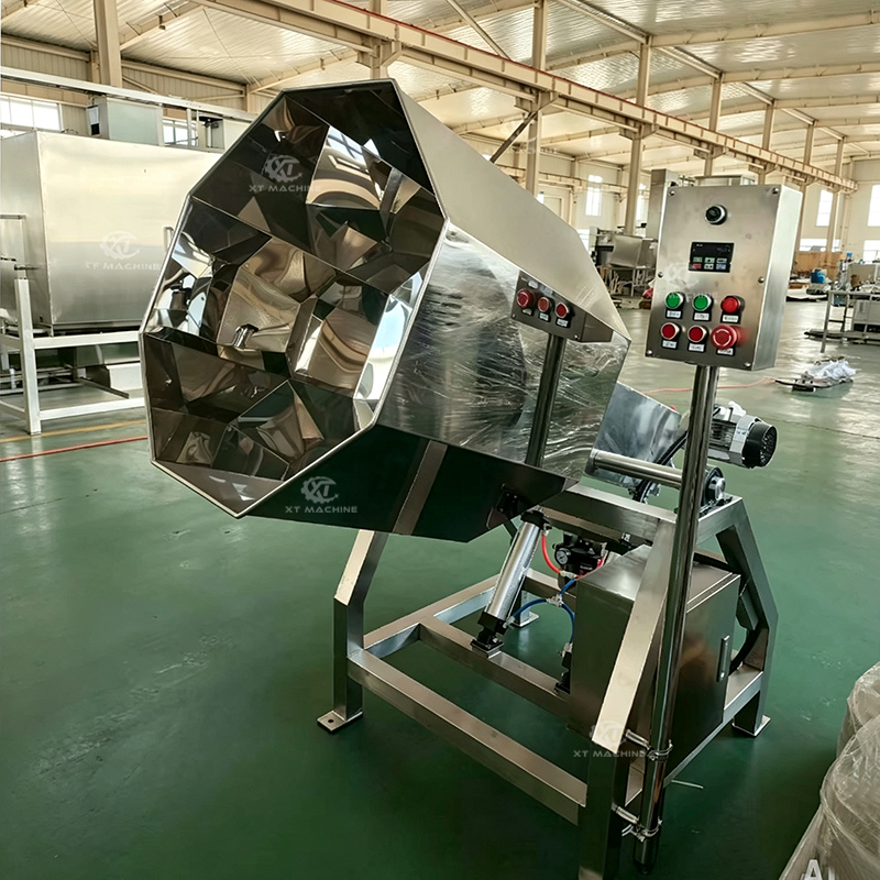 Food Grade Stainless Steel Octagonal Snack Seasoning Machine Drum Food Flavoring Machine - Image 3