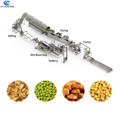 Fully Automatic Frying Peanut Production Line Fried Nut Snack Making Machine